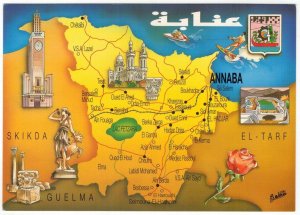 Algeria 2002 Unused Postcard Annaba Province Map Sport Coat of Arms