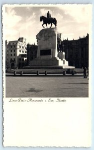 RPPC Monumento a San Martin LIMA Peru Postcard