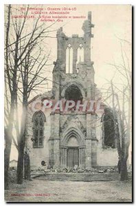 Old Postcard In Lorraine War 1914-1915 The Work German Gerbeviller Church bom...