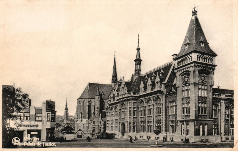 Belgium Europe, Verviers Palais De Justice, Courthouse Bldg., Vintage Postcard