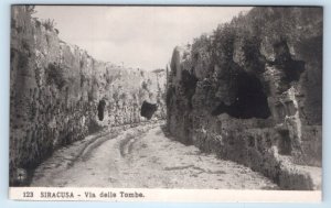 RPPC SIRACUSA Via delle Tombe ITALY Postcard