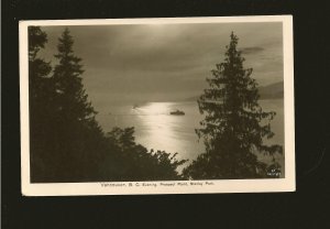 Canada Postmark 1936 Vancouver BC Evening Prospect Point Real Photo Postcard