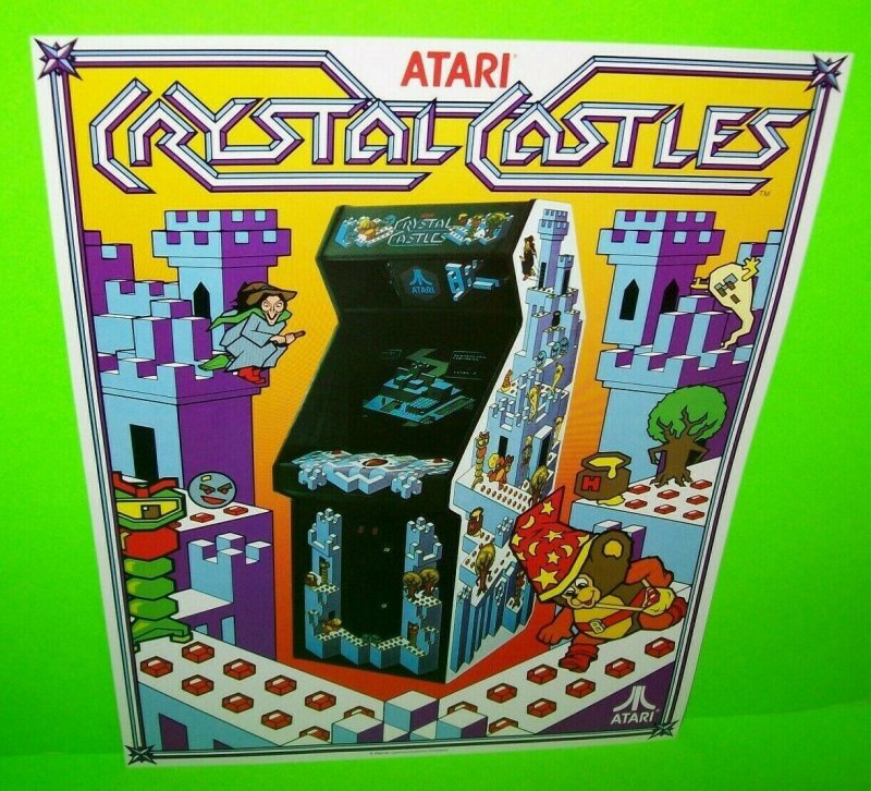 Atari Crystal Castles Arcade FLYER Original NOS 1983 Video Game Art Bentley Bear