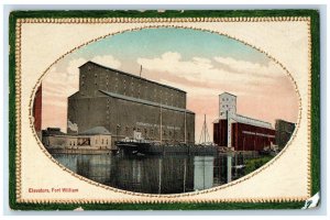 c1910 Elevators Fort William Ontario Canada Valentine & Sons Embossed Postcard