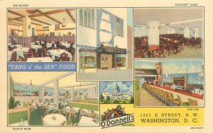 Washington, DC O'Donnell's Tang o' the Sea Food 6 Views Linen Postcard