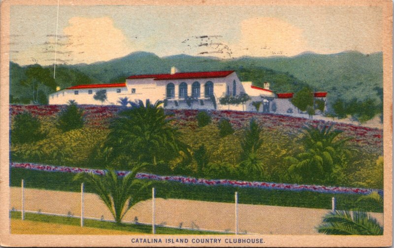 Catalina Island California Country Clubhouse 1933 Vintage Postcard