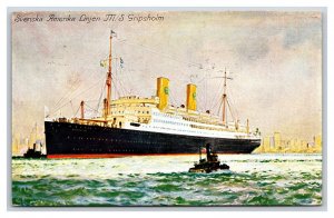 MS Gripsholm Ship Swedish America Line 1927 DB Postcard W7