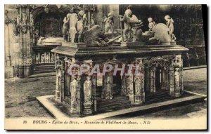 Old Postcard Bourg Brou Church Mausoleum of Philibert le Beau