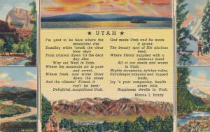 Minnie Hardy Poem Greetings from Utah - Linen