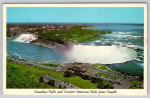 Panoramic View Of Niagara Falls, Vintage 1966 Chrome Aerial View Postcard