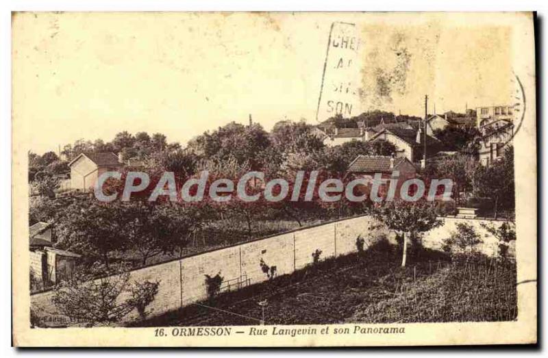 Postcard Old Ormesson Rue Langevin And Its Overview