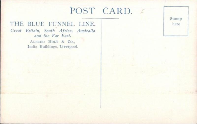 Blue Funnel Line Steamship TSS Nestor  Alfred Holt & Co c1910 Postcard