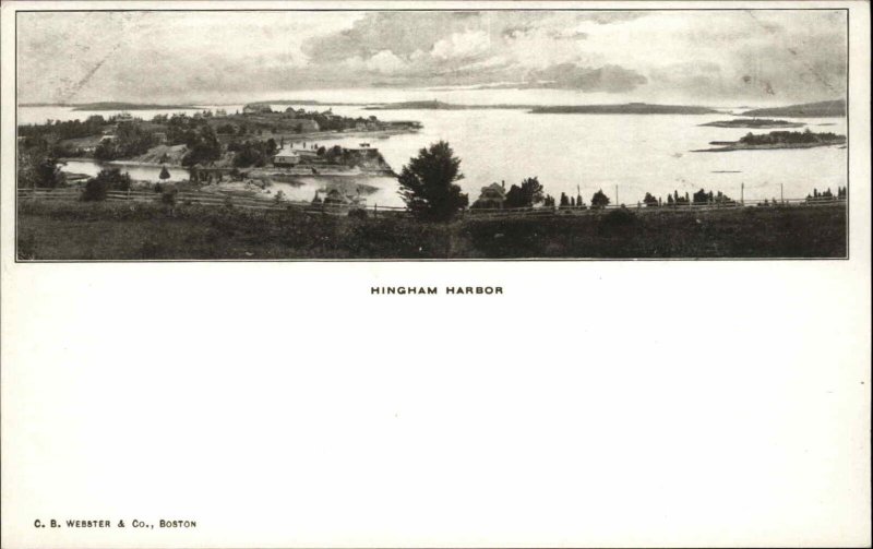 Ningham Harbor Mass MA Bird's Eye View c1910 Vintage Postcard