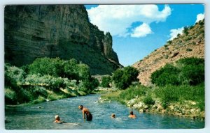 DINOSAUR NATIONAL MONUMENT, UT ~ Swimmers JONES HOLE CREEK c1960s    Postcard