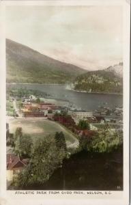 Athletic Park from Gyro Park Nelson BC Gowen Sutton RPPC Postcard E38 *As Is