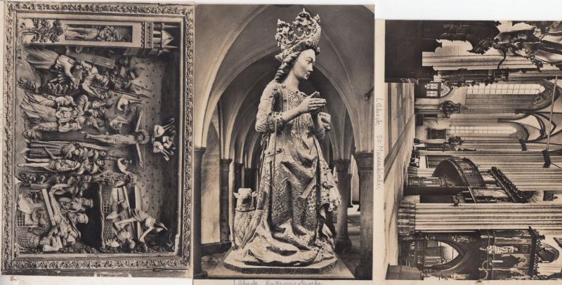 Lubeck St Marienkirche Katharinenkirsche 1433 Scuplture 3x Kirche Postcard s