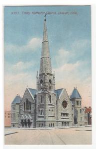 Trinity Methodist Church Denver Colorado 1915 postcard