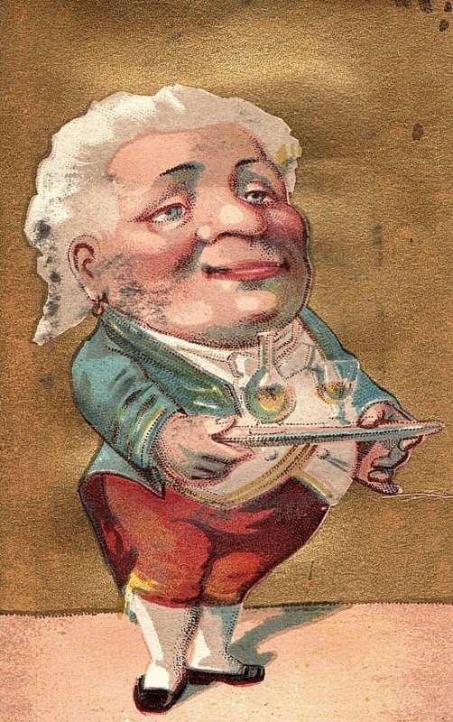 1880's Lot of 4 Exaggerated Heads Victorian Trade Card P130