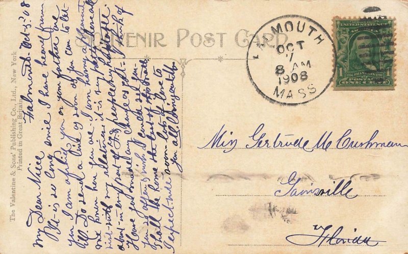 Falmouth Heights Massachusetts MA~Beach Scene~1908 Postcard