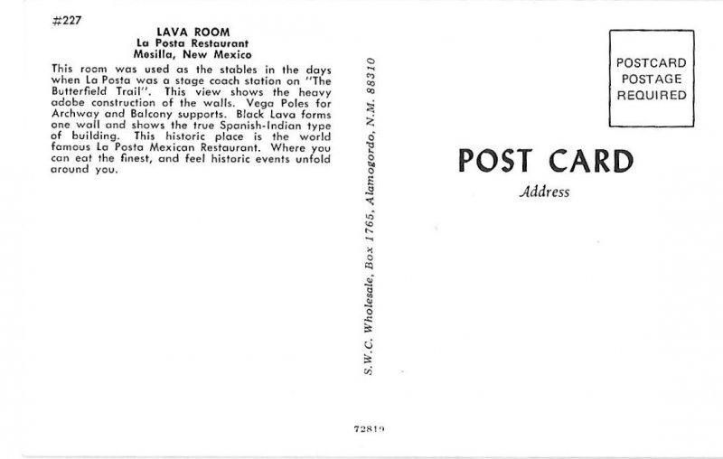 Lava Room La Posta Restaurant Mesilla New Mexico