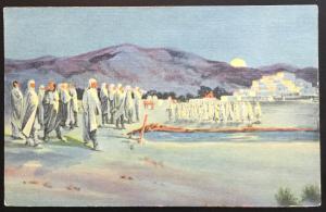 Linen Postcard Unused Indian Boys Singing Taos Indian Pueblo Taos NM LB