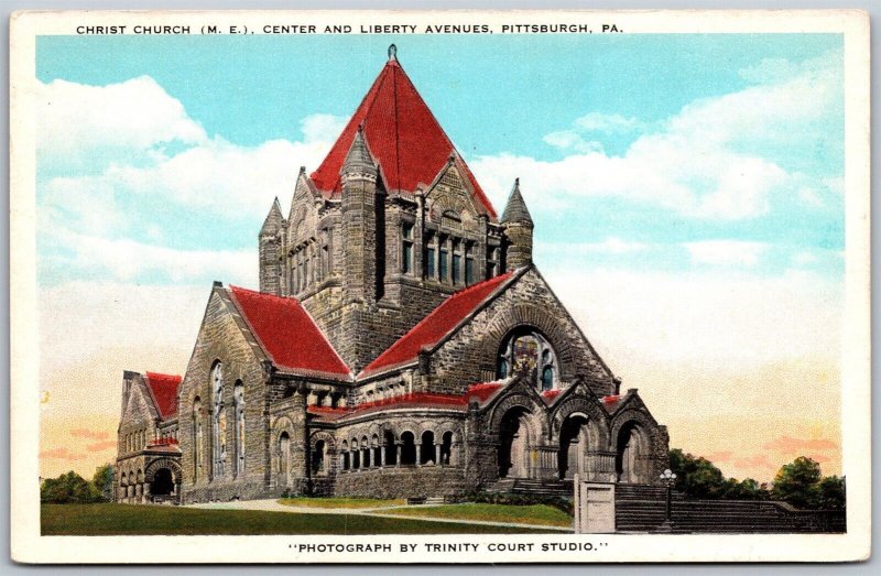 Vtg Pittsburgh Pennsylvania PA Christ Church Methodist Episcopal 1920s Postcard