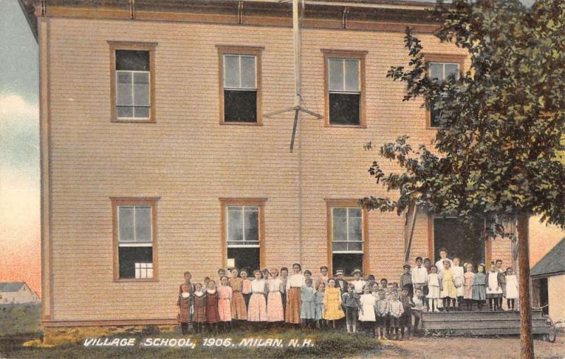 Milan New Hampshire Village School 1906 Historic Bldgs Antique Postcard K41521