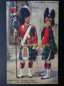 THE GORDON HIGHLANDERS Captain & Subaltern c1914 Postcard Raphael Tuck 9884