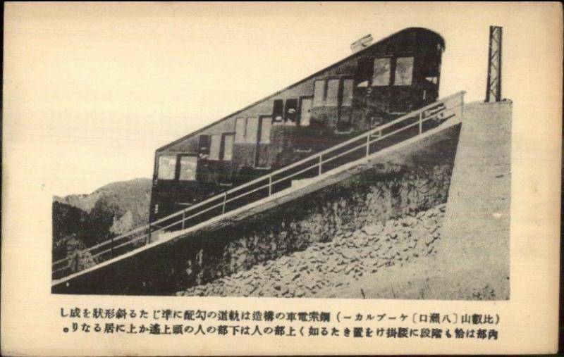 Japan -  Incline Tram RR Car c1910 Postcard