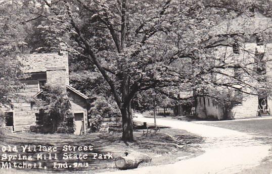 Old Village Street Spring Mill State Park Mitchell Indiana 1956 Real Photo