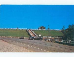 1970's OLD CARS AT THE LOOKOUT ON EAST SIDE Perce On Gaspe Quebec QC E9166