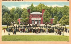 Vintage Postcard 1930's Prospect Park Zoo Brooklyn New York Acacia Card Co. Pub