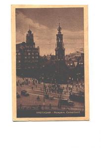 Trolley, Cars, Busy Downtown, Carlton Hotel, Amsterdam Netherlands, Used 1948