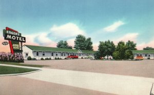 Vintage Postcard View of Enger's Motel Building Dickinson North Dakota N. D.
