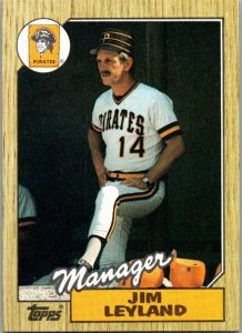 1987 Topps Baseball Card Jim Leyland Manger Pittsburgh Pirates sk3430