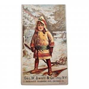 Geo. W. Swett & Co - Troy, NY - PULLMAN RANGE - Antique Victorian Trade Card