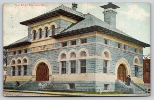Lewiston Maine~Post Office On Corner~Vintage Postcard