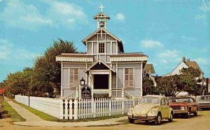 Gingerbread Church VW Beetle Car St Peter's By Sea Cape May Point NJ postcard