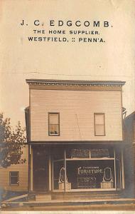 Westfield PA J. C. Edgcomb Furniture Store RPPC Postcard