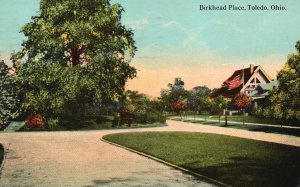 Vintage Postcard 1914 Birkhead Place Roadways Highway Houses Toledo Ohio PNC Pub