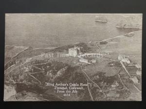 Cornwall TINTAGEL King Arthurs Castle Hotel from the Air - Old Postcard 4654