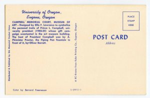 Postcard Campbell Memorial Court University of Oregon Eugene Standard View Card 