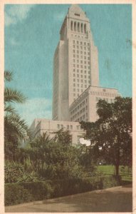 Vintage Postcard 1953 Los Angeles City Hall Tallest Building California CA 