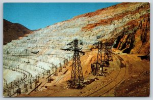 Utah~Railroad @ Bingham Open Pit Copper Mine~Koppel Vintage Postcard