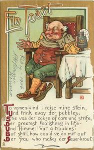 Artist impression C-1910 Vimmins fair drinking Saying German Humor Tuck 233