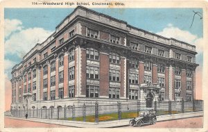 Cincinnati Ohio 1928 Postcard Woodward High School