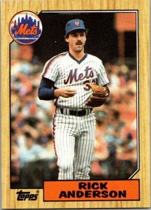 1987 Topps Baseball Card Rick Anderson New York Mets sk17846