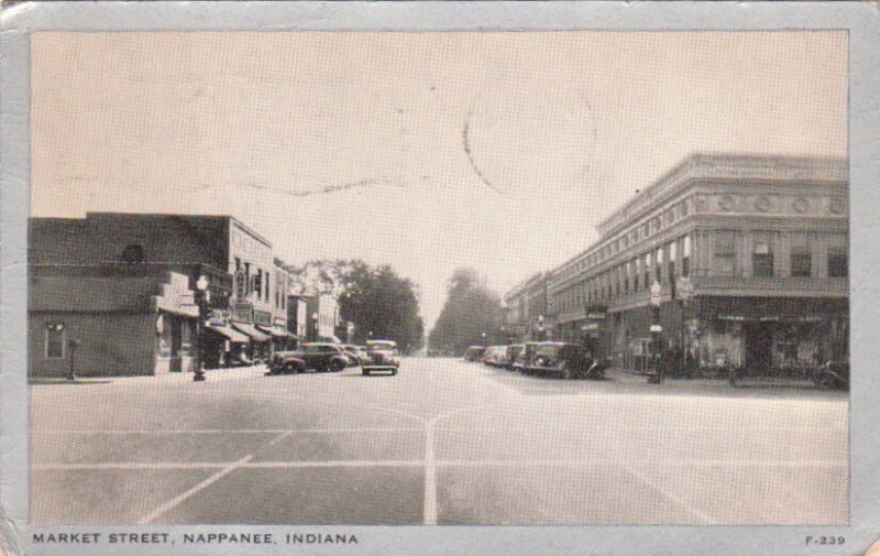 Postcard Market Street Nappanee IN