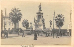 RPPC VALPARAISO Arturo Prat Statue CHILE Photo 1926 Vintage Postcard