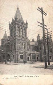 Vintage Postcard 1900's Post Office Building Bridgeport Connecticut Pub I. Stern